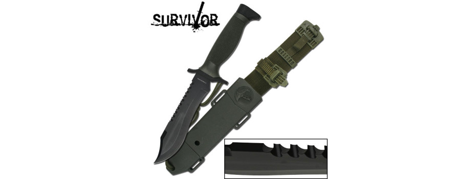 SURVIVOR HK-6001 SURVIVAL KNIFE 12" OVERALL